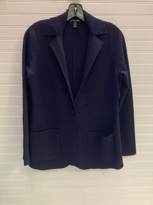 Sweater Cardigan By Eileen Fisher In Navy, Size: Xs