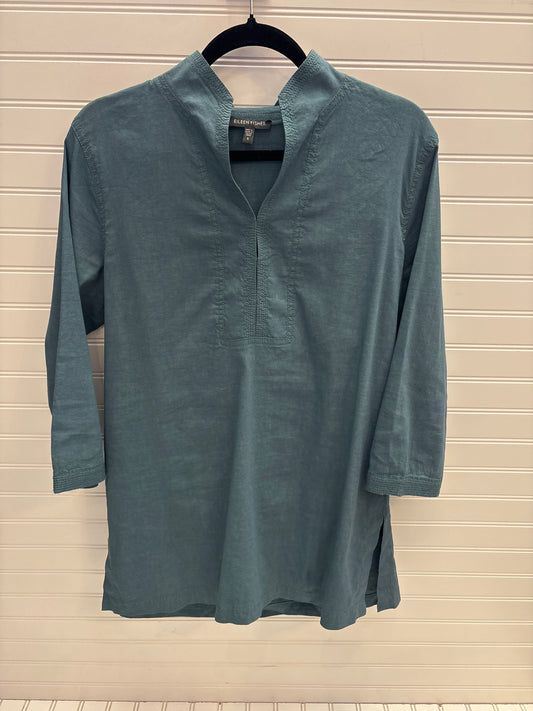 Tunic 3/4 Sleeve By Eileen Fisher In Teal, Size: S