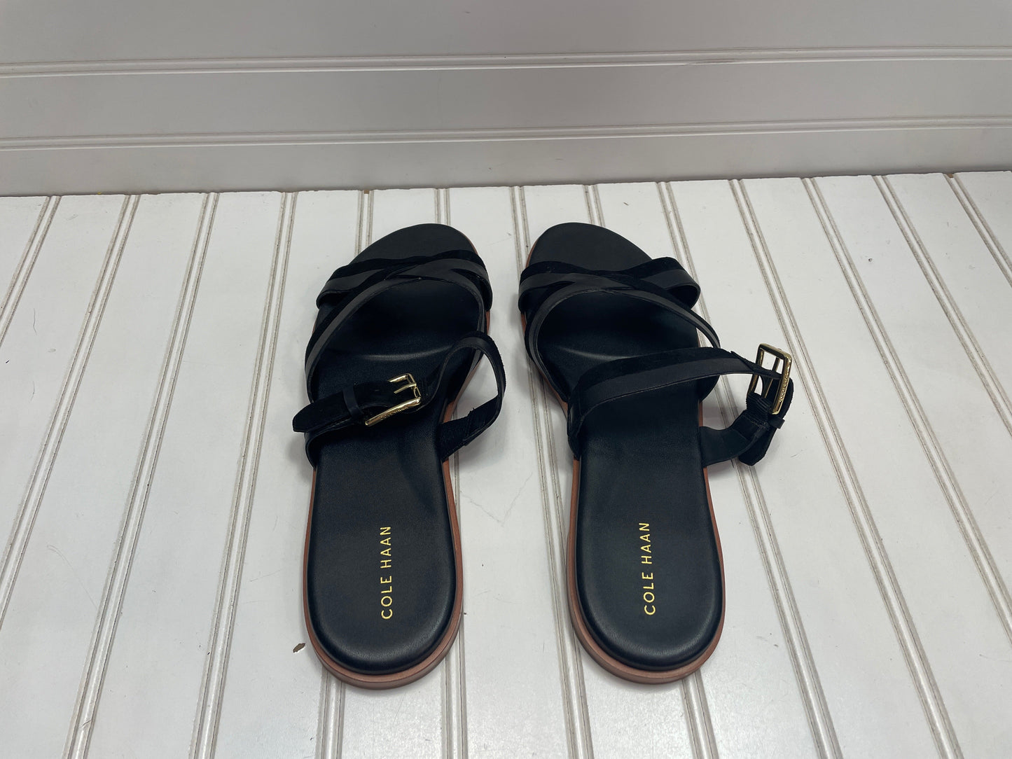 Black Sandals Designer Cole-haan, Size 10