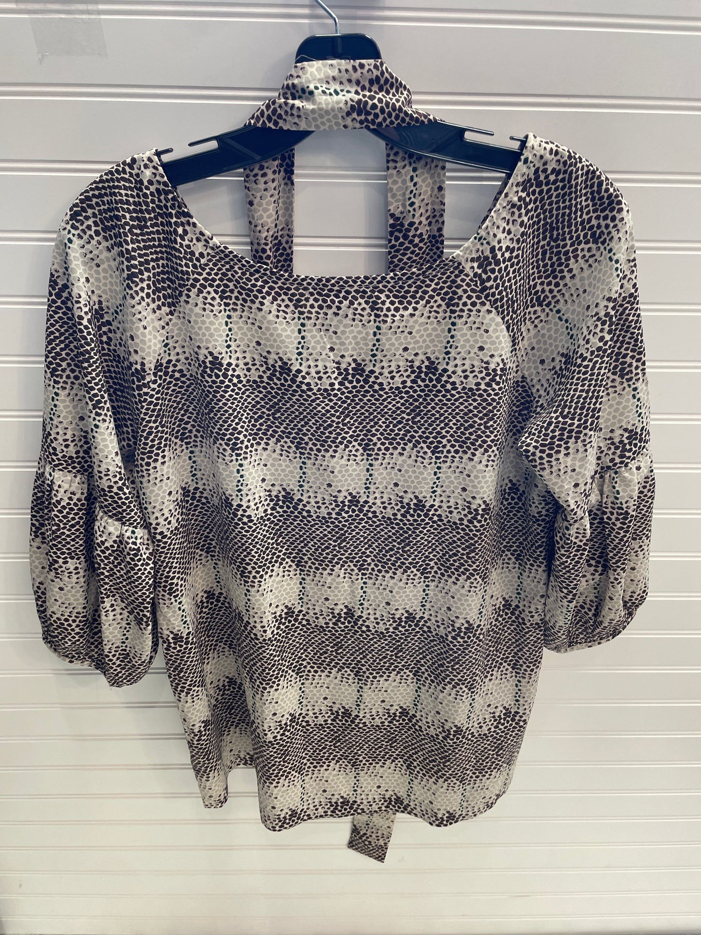 Top 3/4 Sleeve By Bcbgmaxazria In Snakeskin Print, Size: M