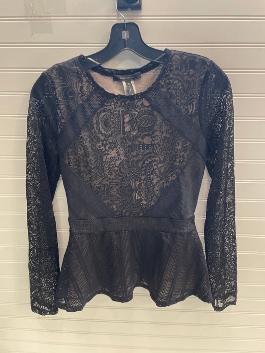 Top Long Sleeve By Bcbgmaxazria In Black, Size: S