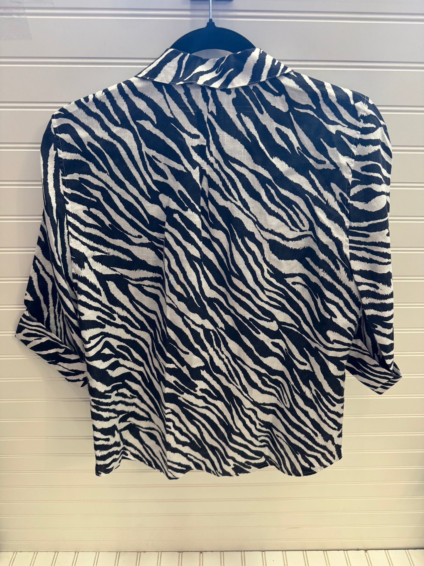 Blouse 3/4 Sleeve By Chicos In Black & White, Size: S