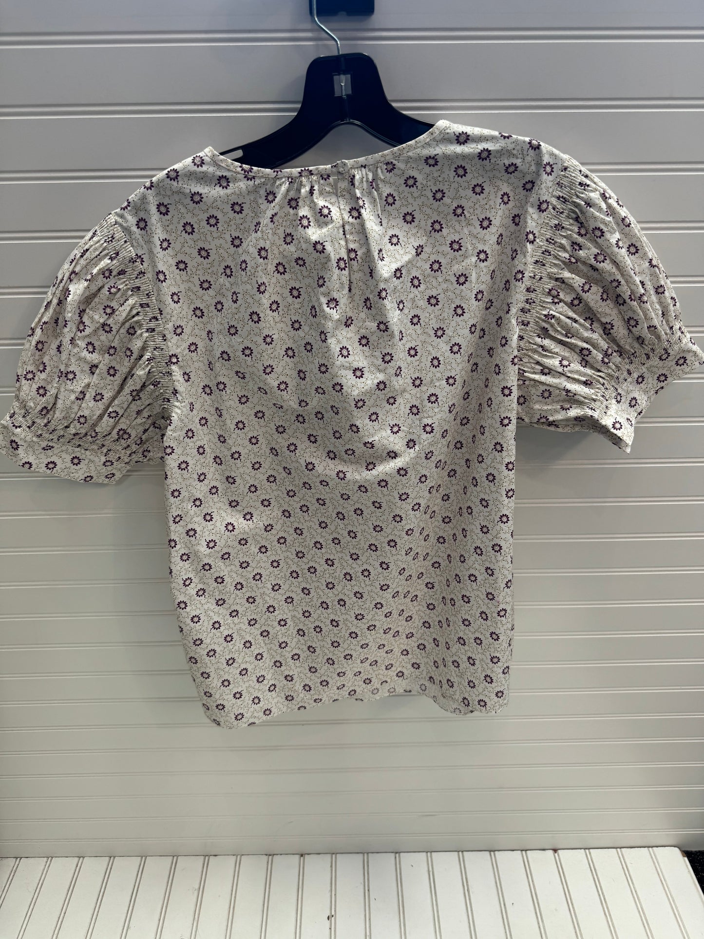 Top Short Sleeve By Rebecca Taylor In Floral Print, Size: L