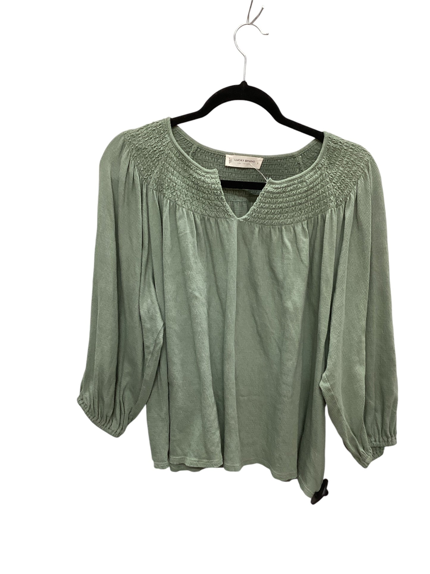 Top 3/4 Sleeve By Lucky Brand In Green, Size: S