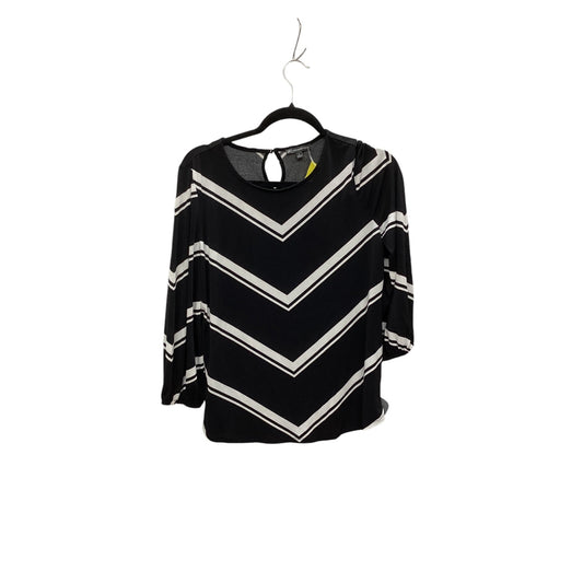 Top Long Sleeve By Adrianna Papell In Black & White, Size: S