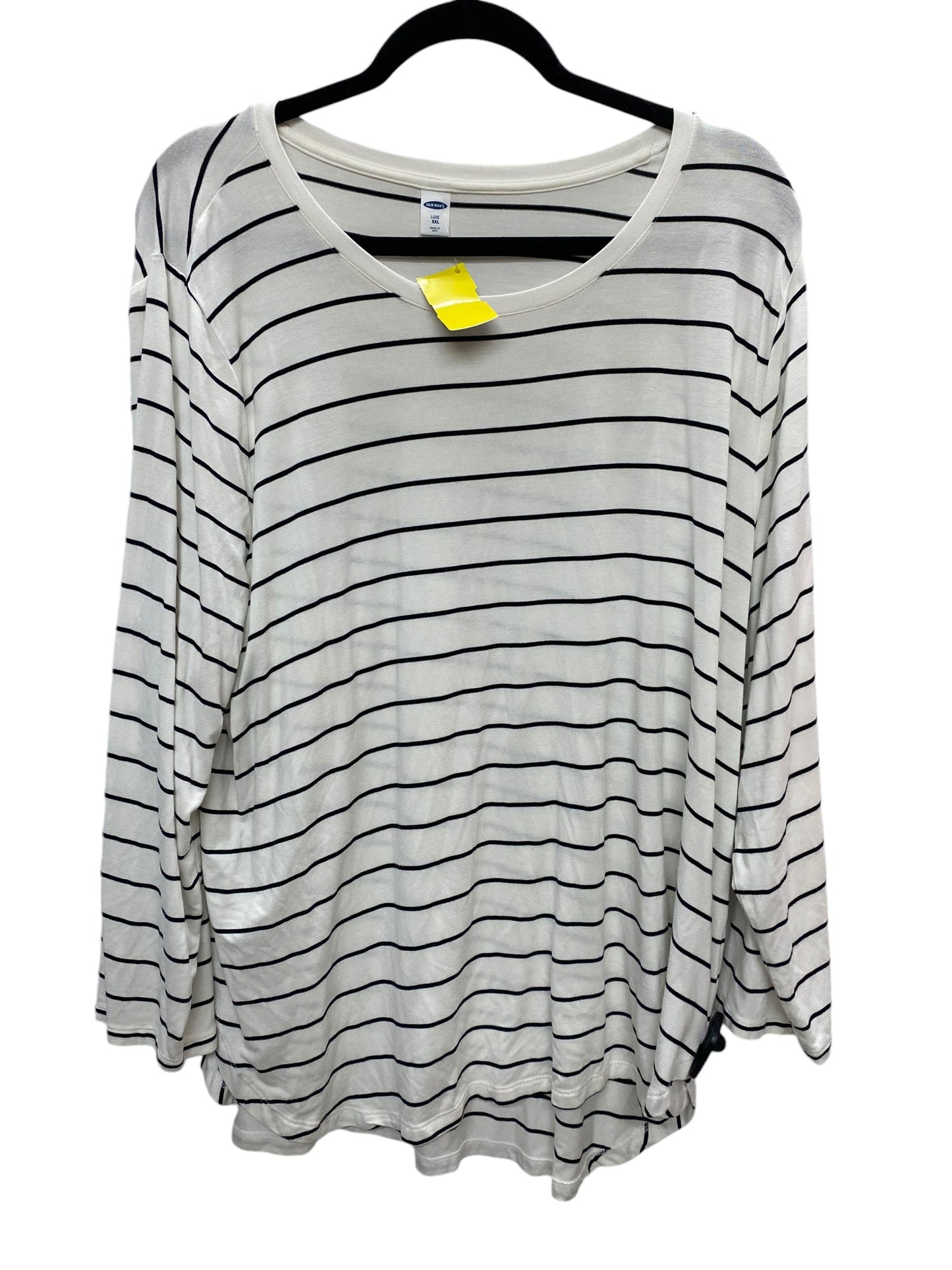 Top Long Sleeve Basic By Old Navy In Black & White, Size: Xxl