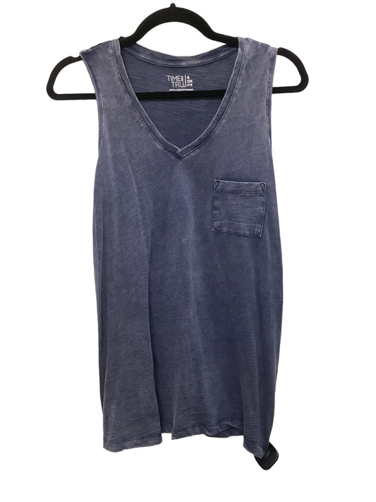 Blue Top Sleeveless Basic Time And Tru, Size S