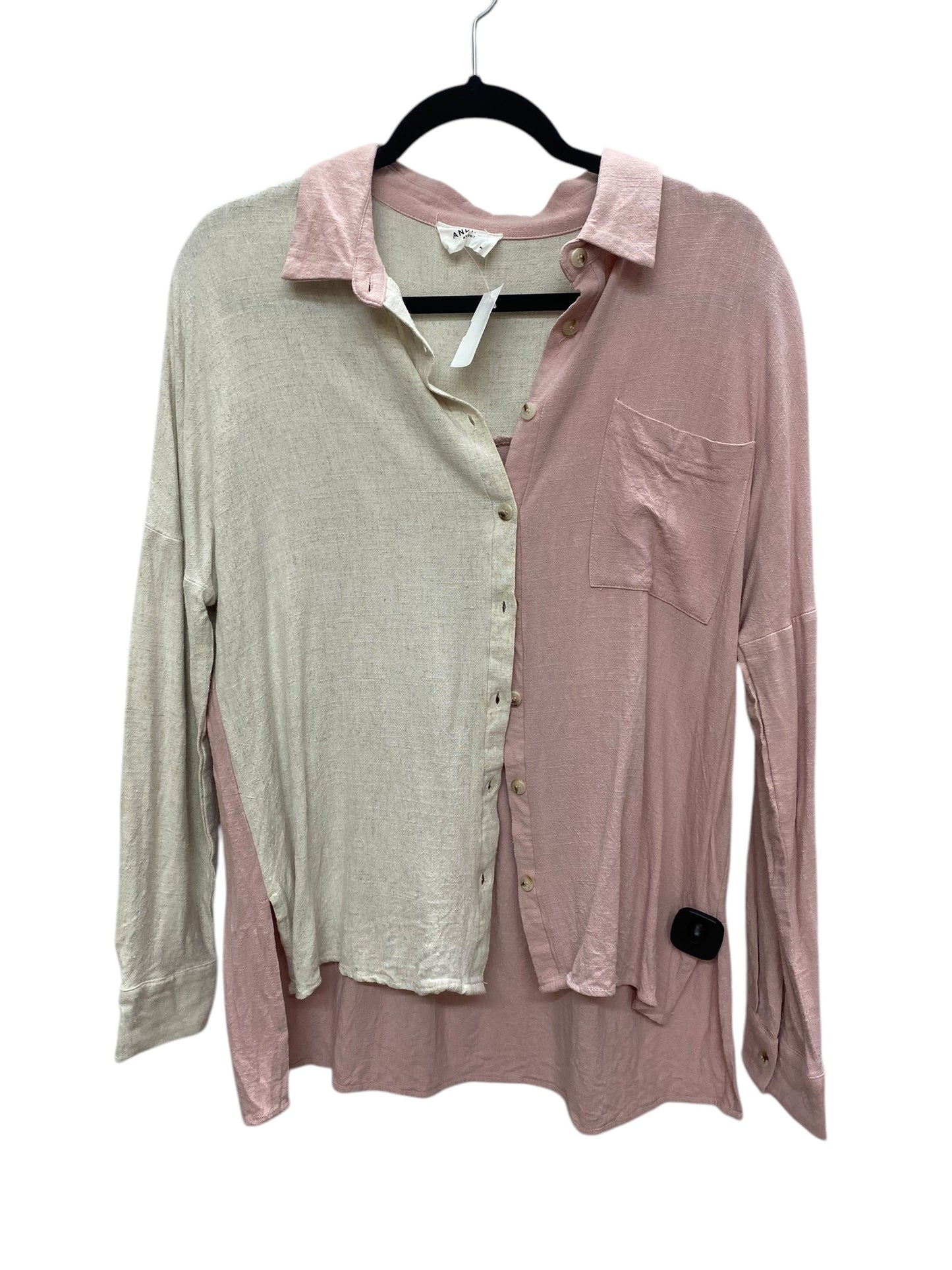 Top Long Sleeve By Andree By Unit In Pink, Size: M