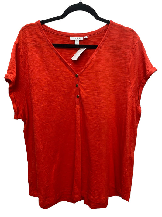 Top Short Sleeve By Chicos In Red, Size: 2