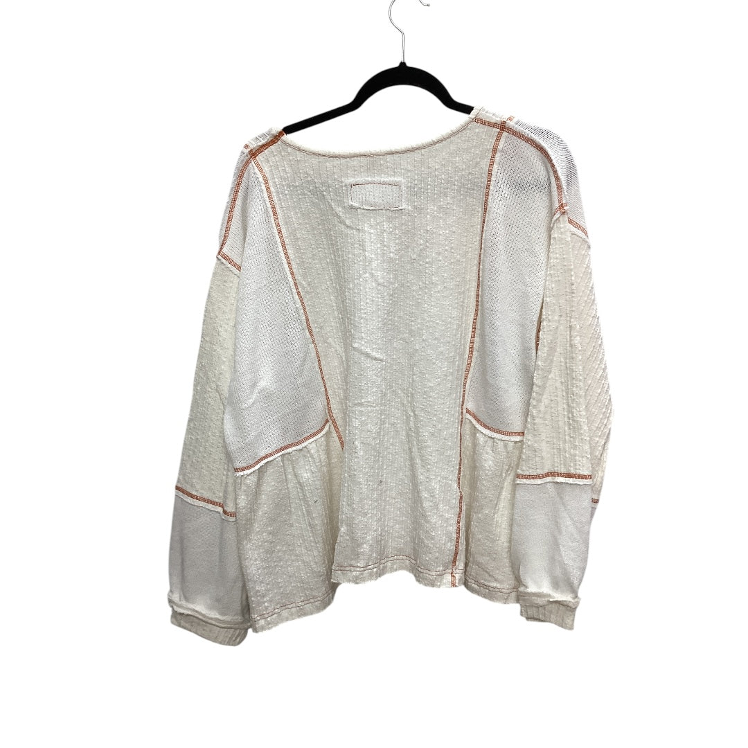 Top Long Sleeve By Pol In White, Size: L