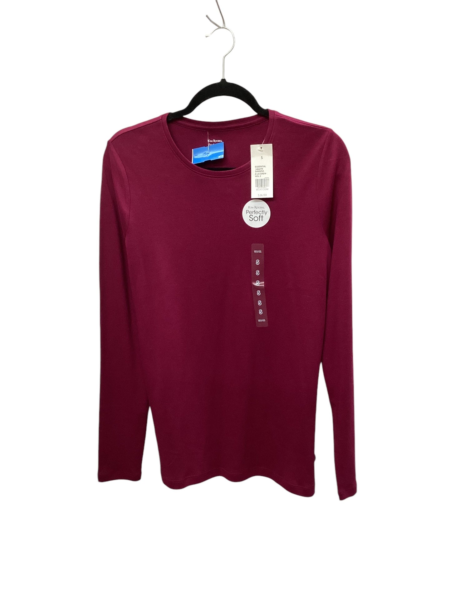 Top Long Sleeve By Kim Rogers In Maroon, Size: S