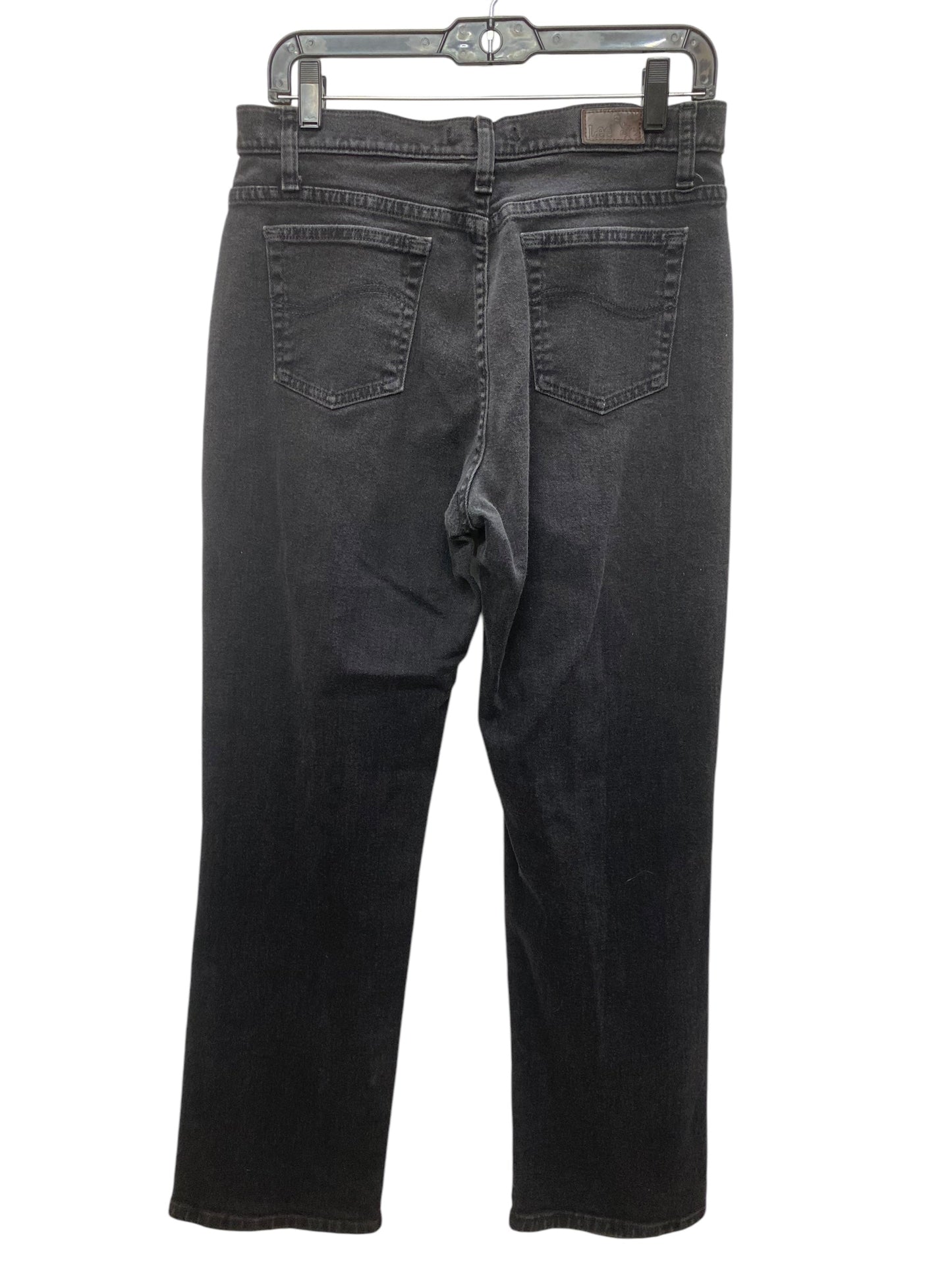 Jeans Straight By Lee In Black Denim, Size: 8