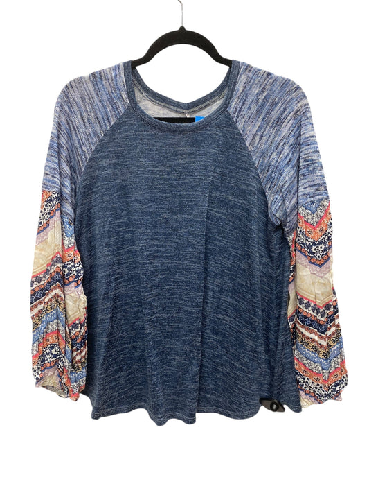 Top Long Sleeve By Jw In Blue, Size: M