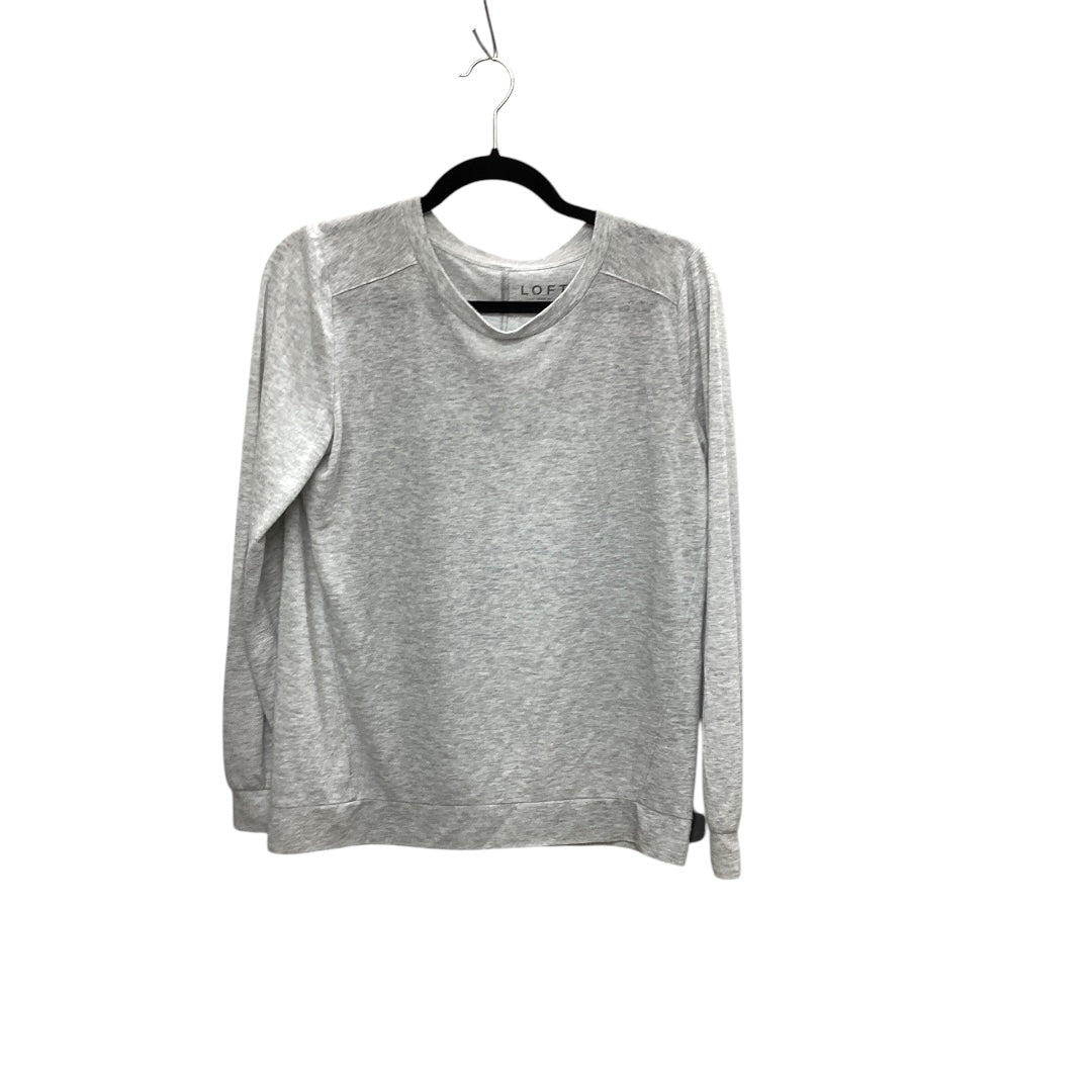 Top Long Sleeve Basic By Loft In Grey, Size: S