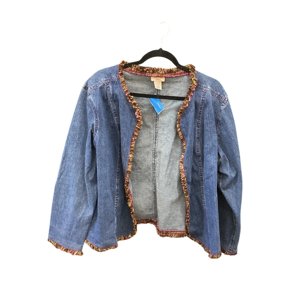 Jacket Denim By Chicos In Blue, Size: 1x