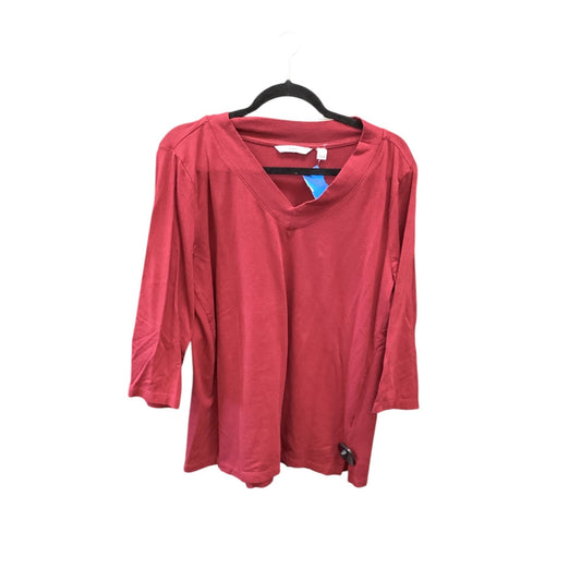 Top Long Sleeve Basic By Isaac Mizrahi Live Qvc In Red, Size: L