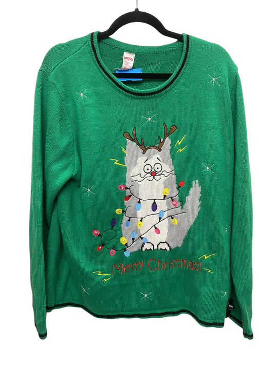 Sweater By Holiday Time In Green, Size: 2x