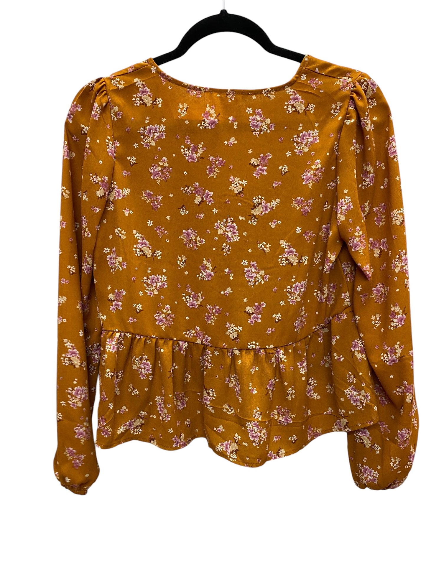 Top Long Sleeve By Pink Rose In Orange, Size: S