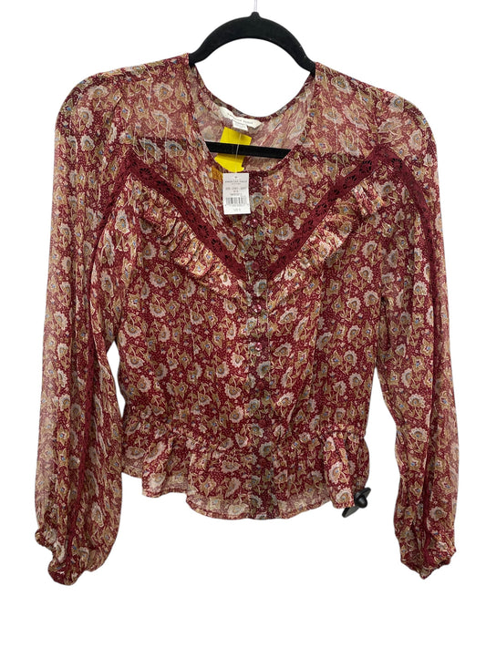 Top Long Sleeve By American Eagle In Red, Size: S