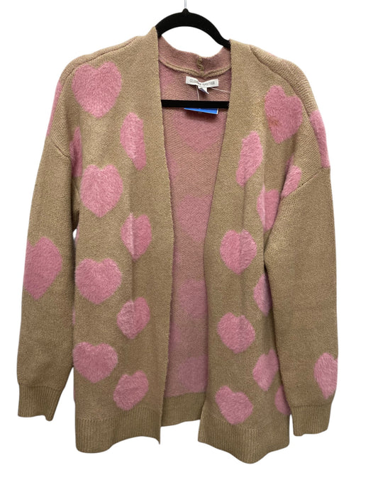 Sweater Cardigan By Clothes Mentor In Pink & Tan, Size: S