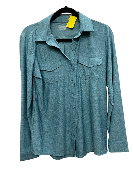 Top Long Sleeve Basic By Eddie Bauer In Blue, Size: M