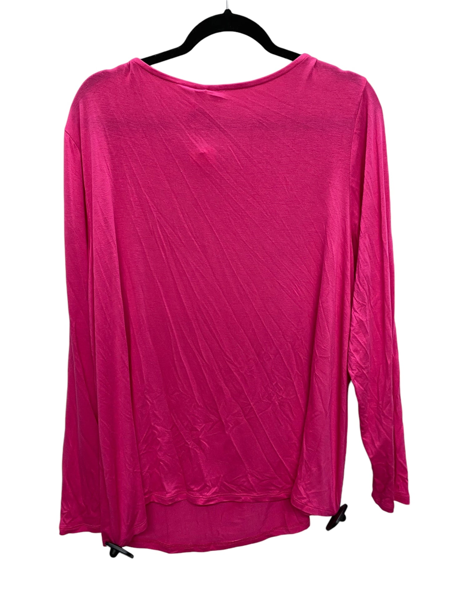 Top Long Sleeve Basic By Cato In Pink, Size: 1x