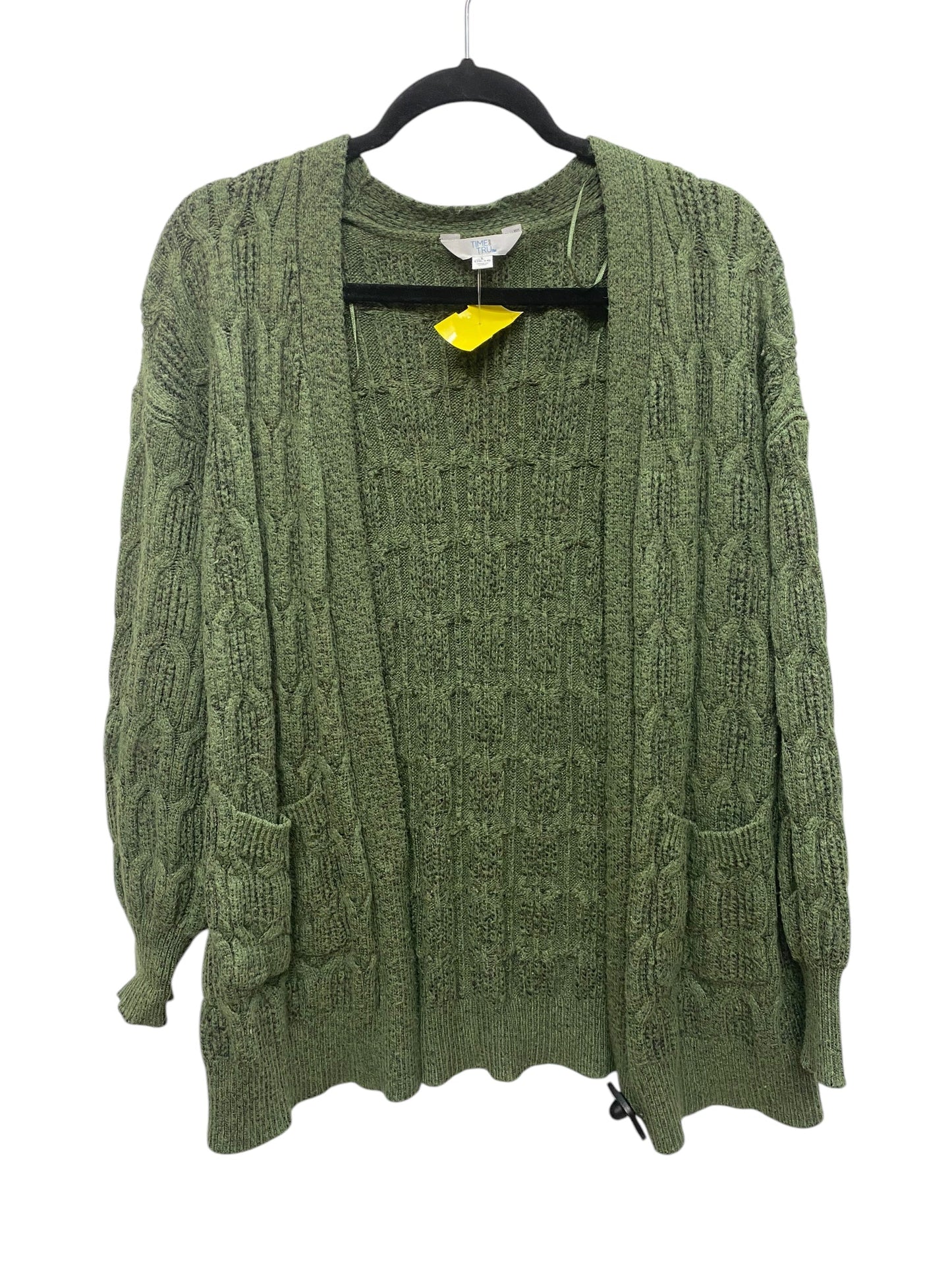 Sweater Cardigan By Time And Tru In Green, Size: L