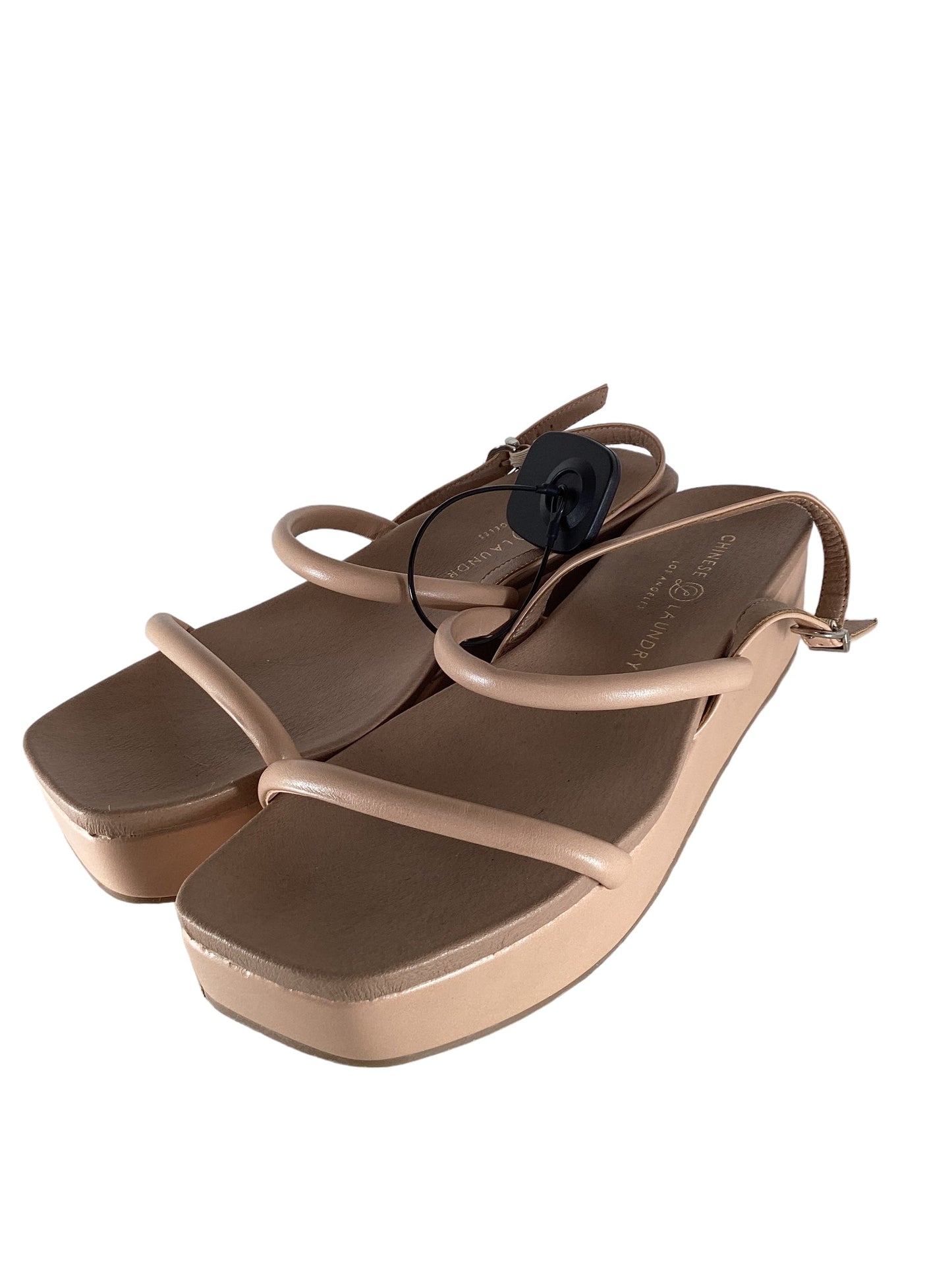 Tan Sandals Heels Platform Chinese Laundry, Size 9.5