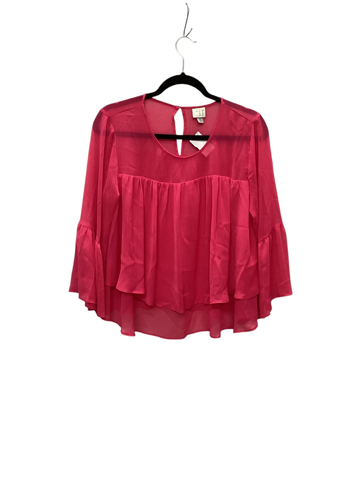 Top Long Sleeve By A New Day In Pink, Size: S