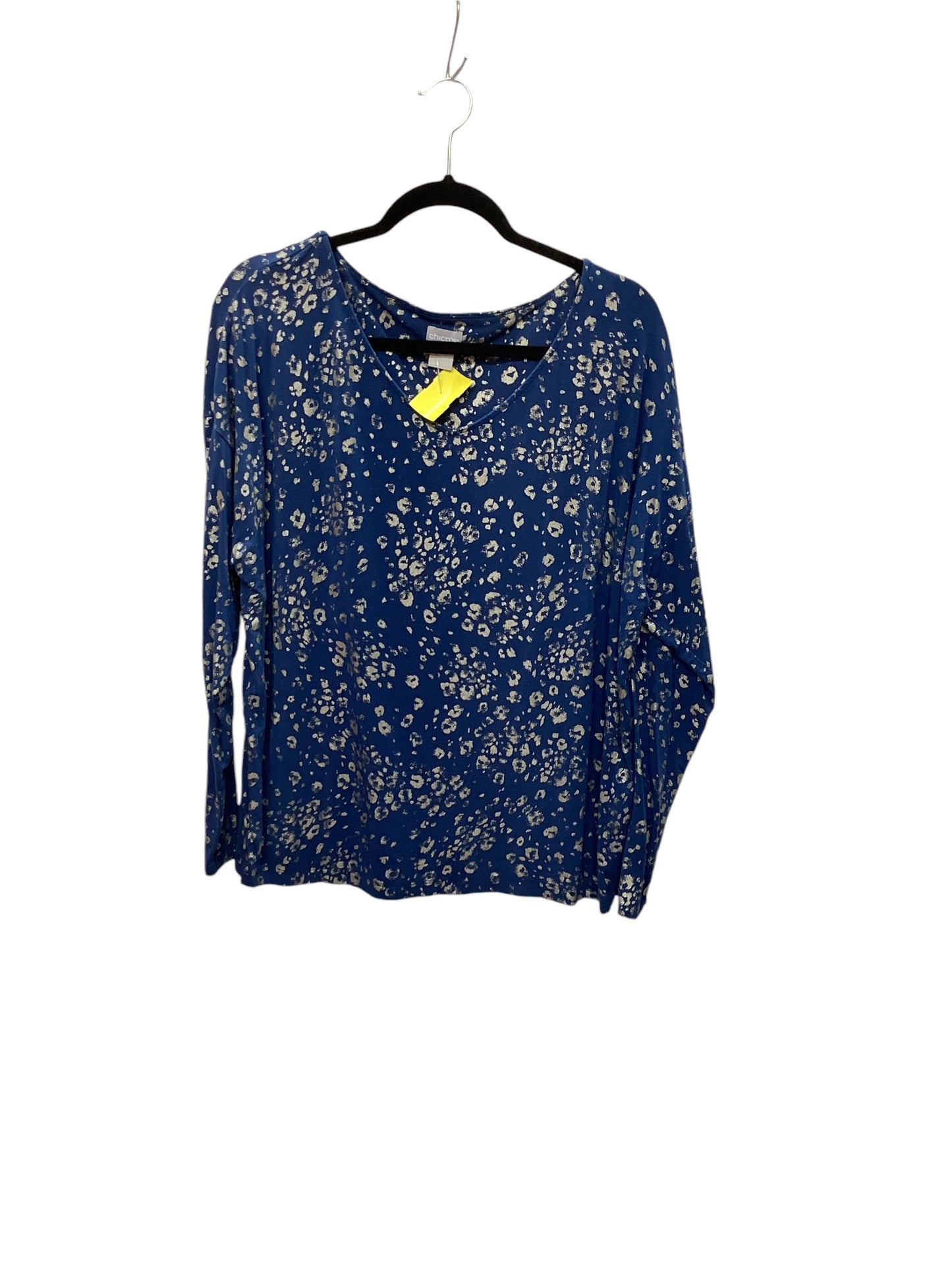 Top Long Sleeve By Chicos In Blue, Size: L