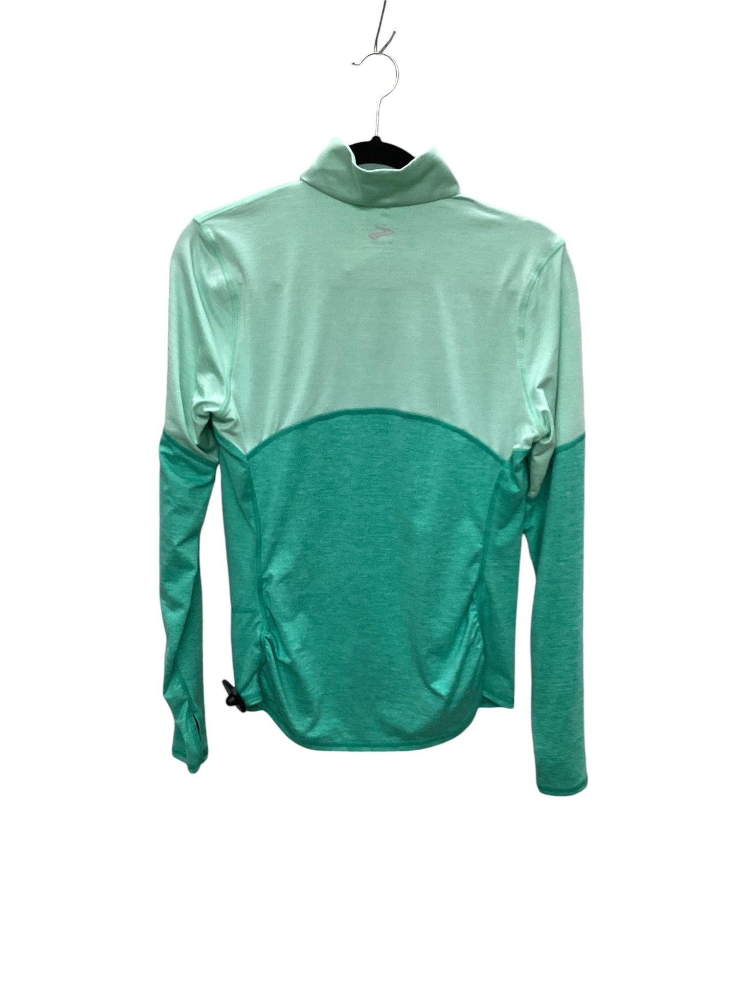 Athletic Top Long Sleeve Collar By Brooks In Green, Size: M