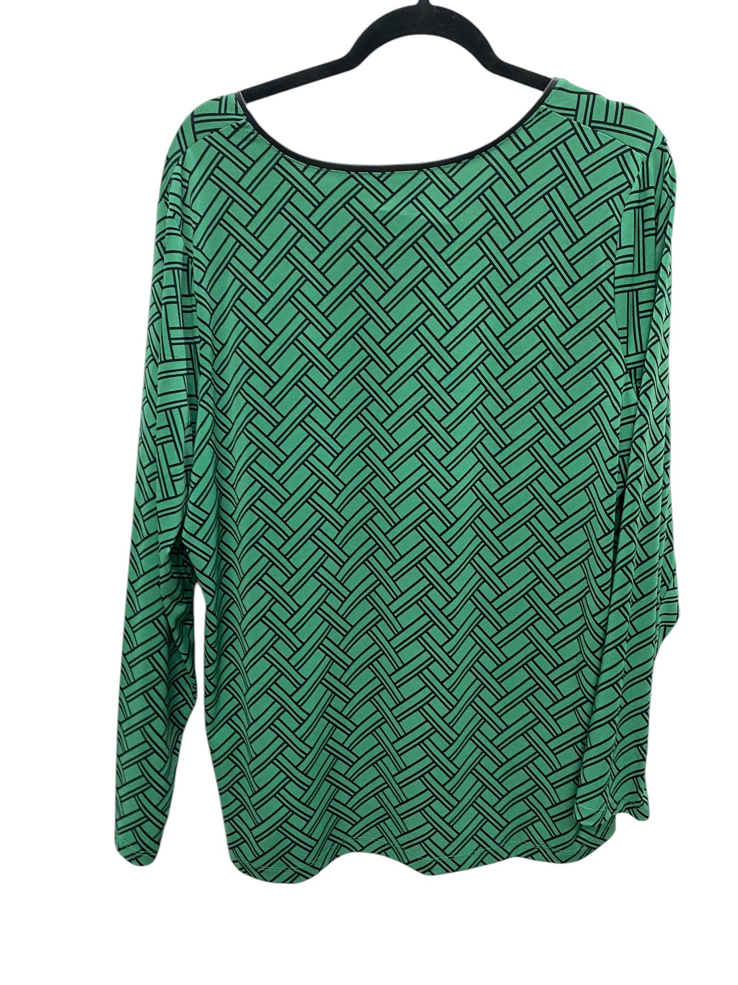 Top Long Sleeve By Susan Graver In Green, Size: 1x