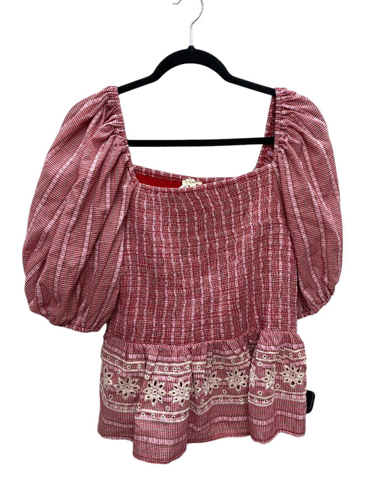 Top Short Sleeve By Easel In Red, Size: L