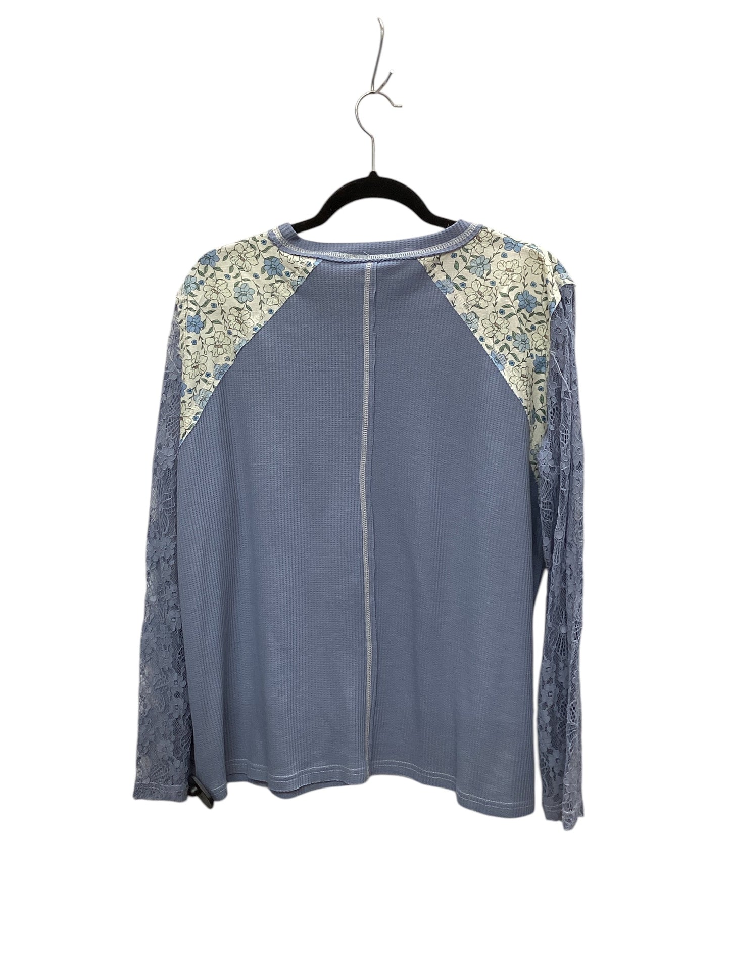 Top Long Sleeve By Pol In Blue, Size: L