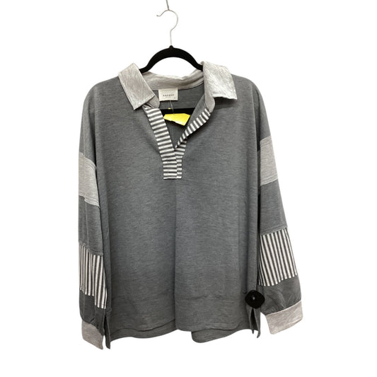 Top Long Sleeve By Andree By Unit In Grey, Size: M