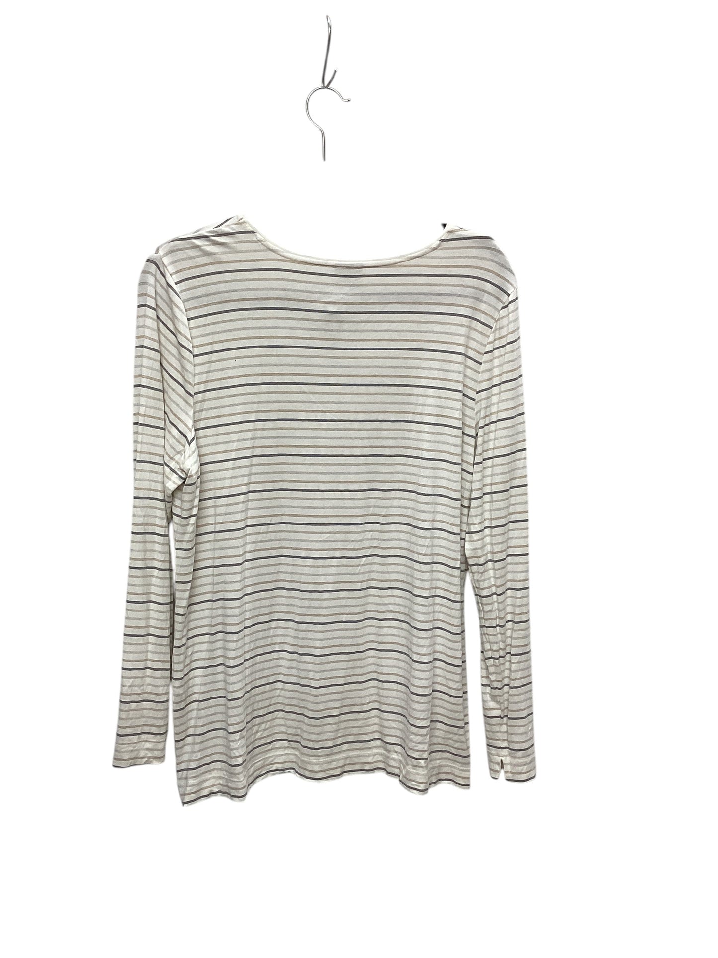 Top Long Sleeve By Chicos In Striped Pattern, Size: L