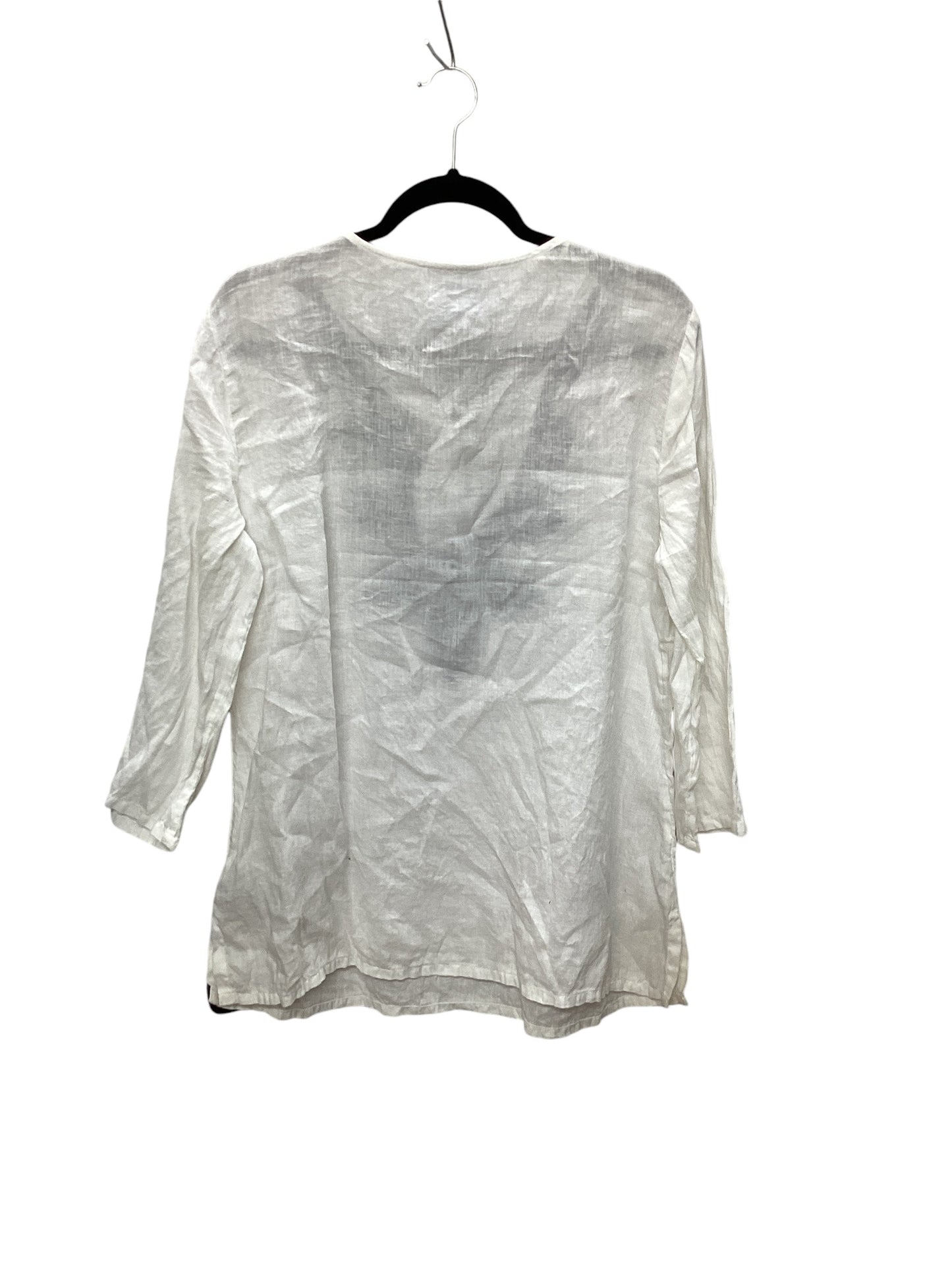 Top Long Sleeve By Charter Club In White, Size: L