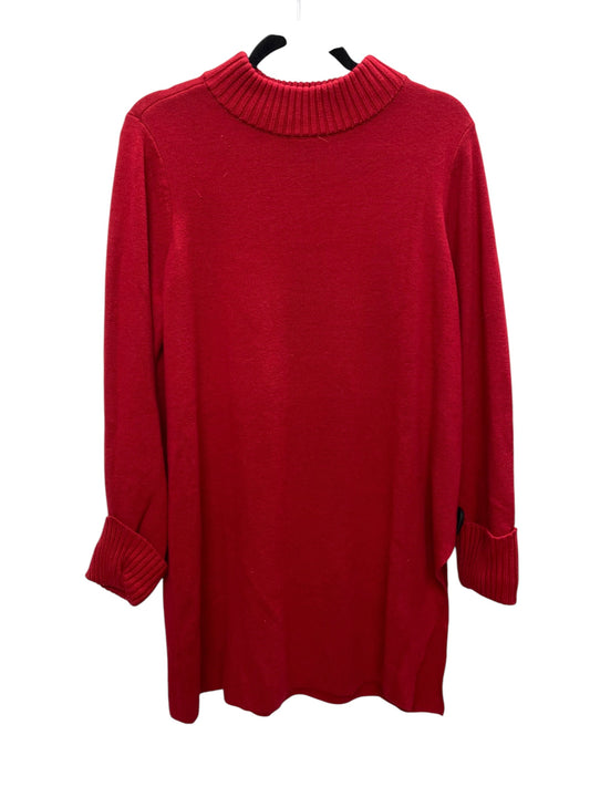 Dress Sweater By Chicos In Red, Size: L