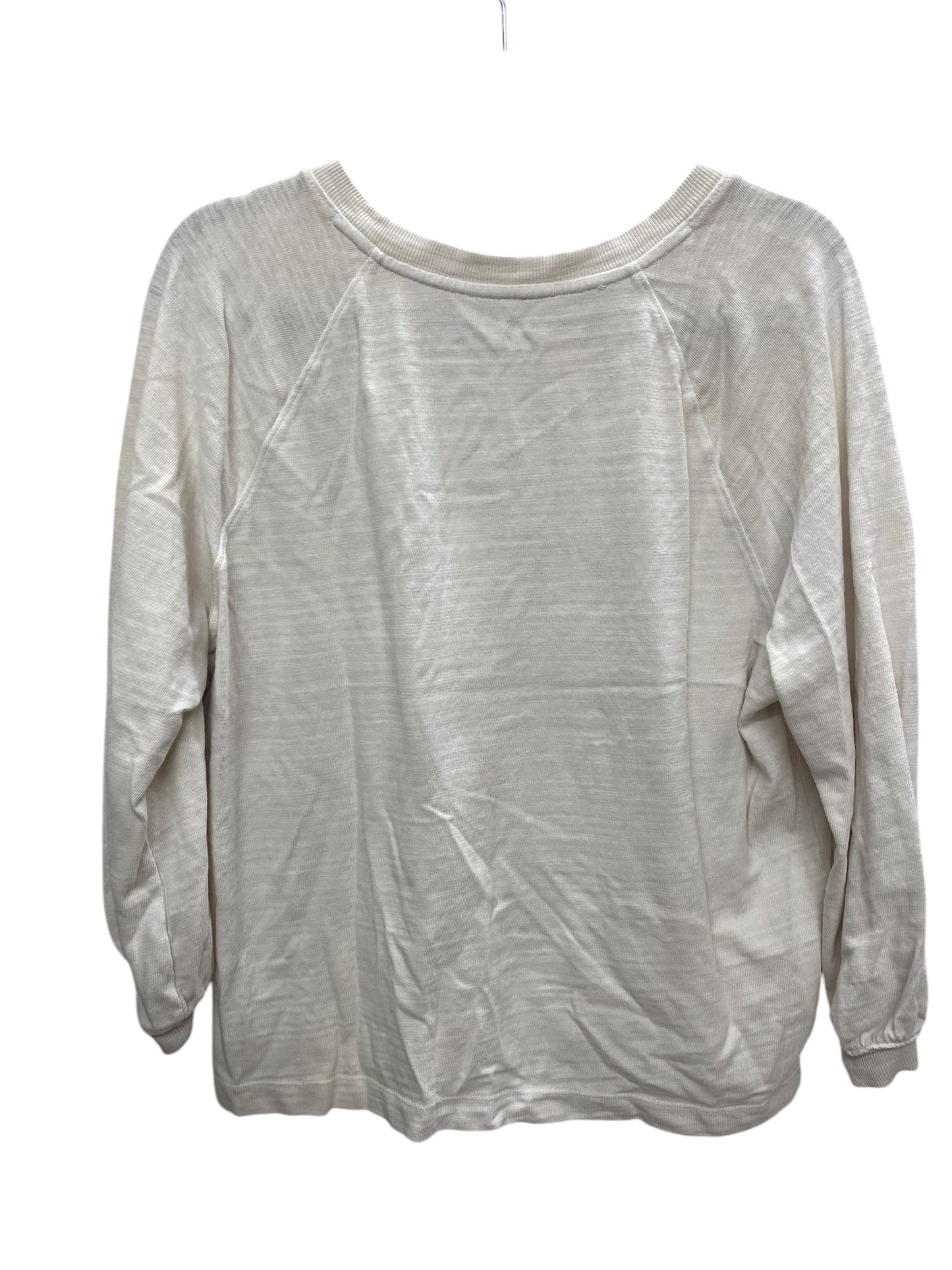 Top Long Sleeve Basic By Loft In Cream, Size: L