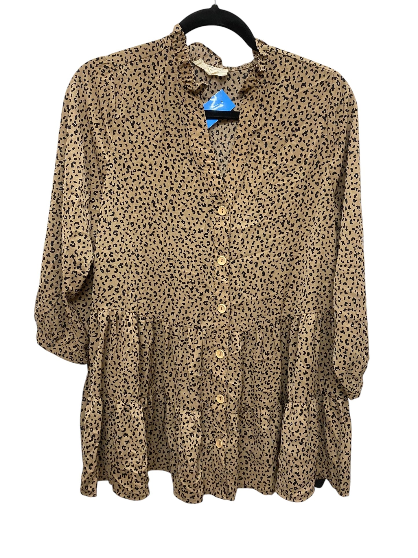 Top Long Sleeve By Entro In Animal Print, Size: S