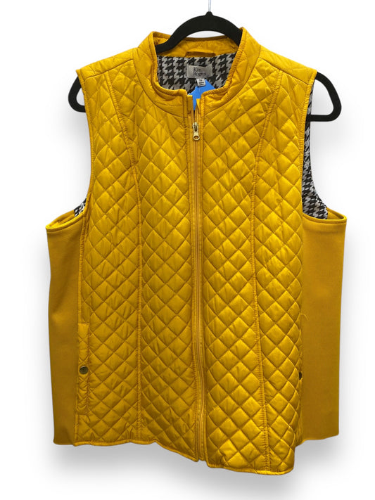 Vest Puffer & Quilted By Kim Rogers In Yellow, Size: Xl