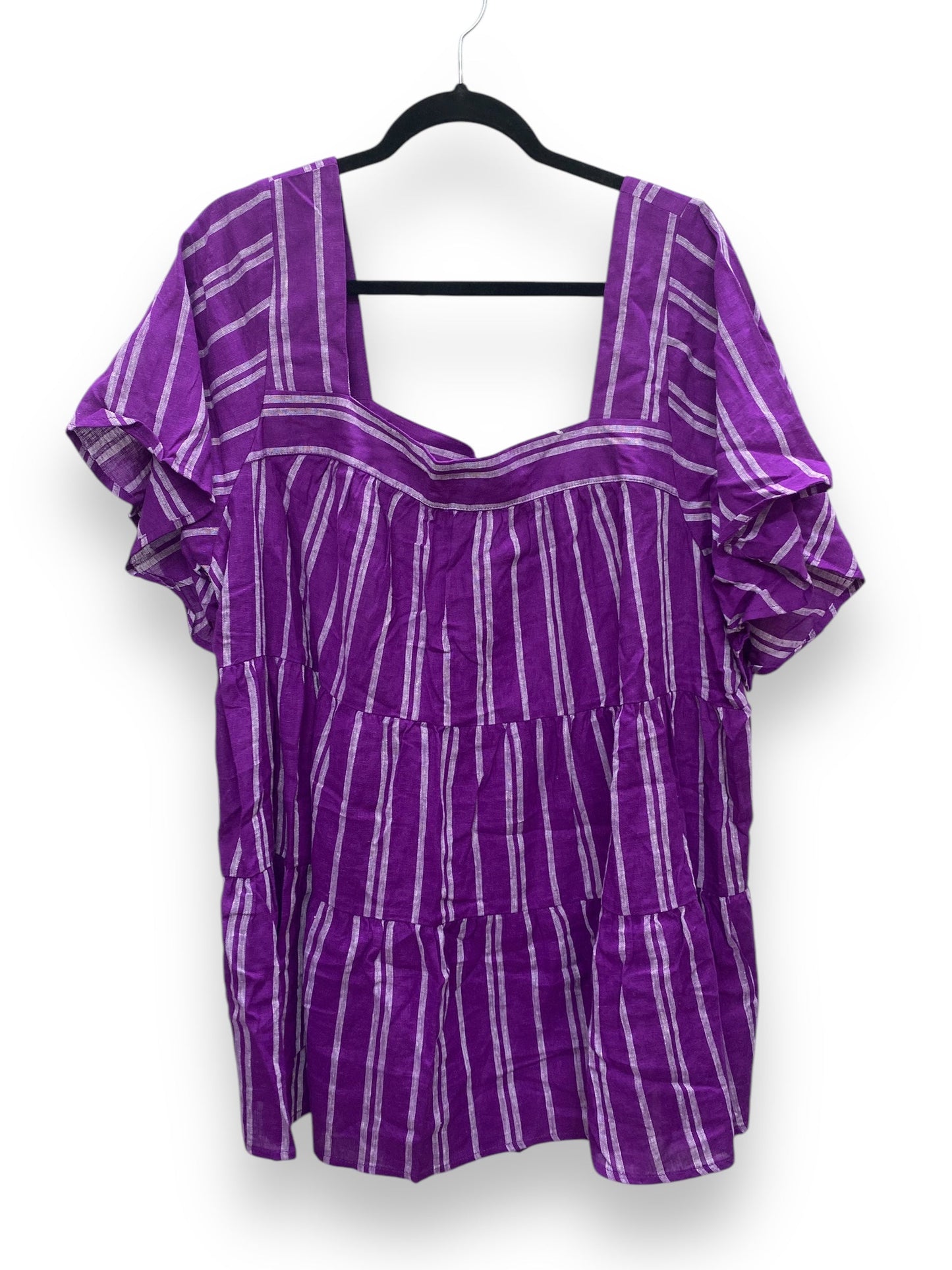 Top Short Sleeve By Terra & Sky In Purple, Size: 2x