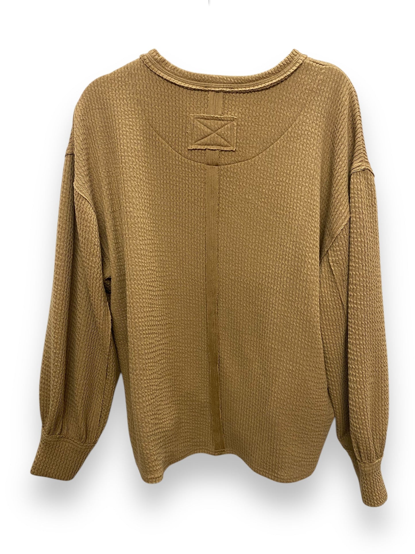 Top Long Sleeve By Blu Pepper In Brown, Size: L