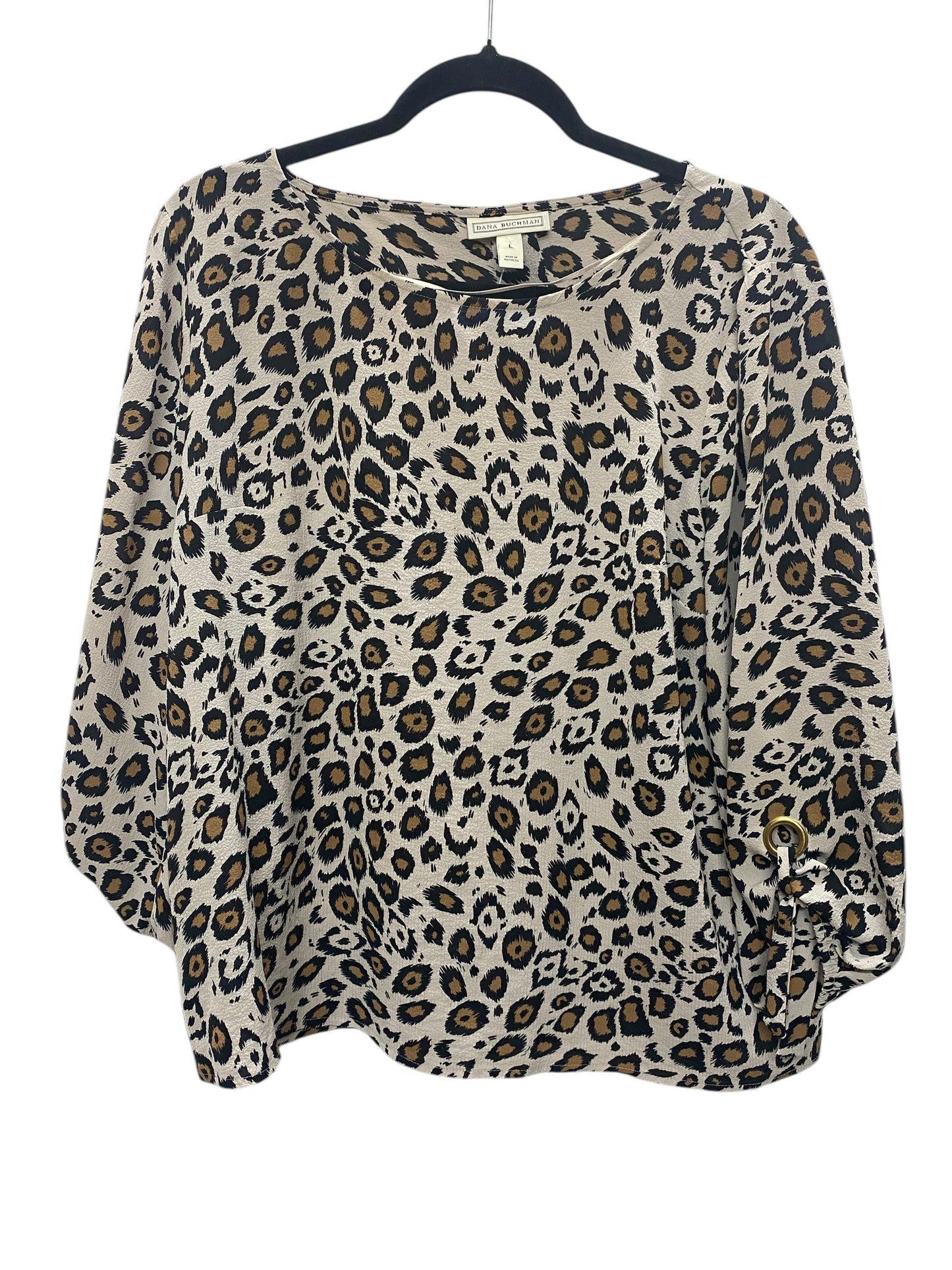 Top Long Sleeve By Dana Buchman In Animal Print, Size: L