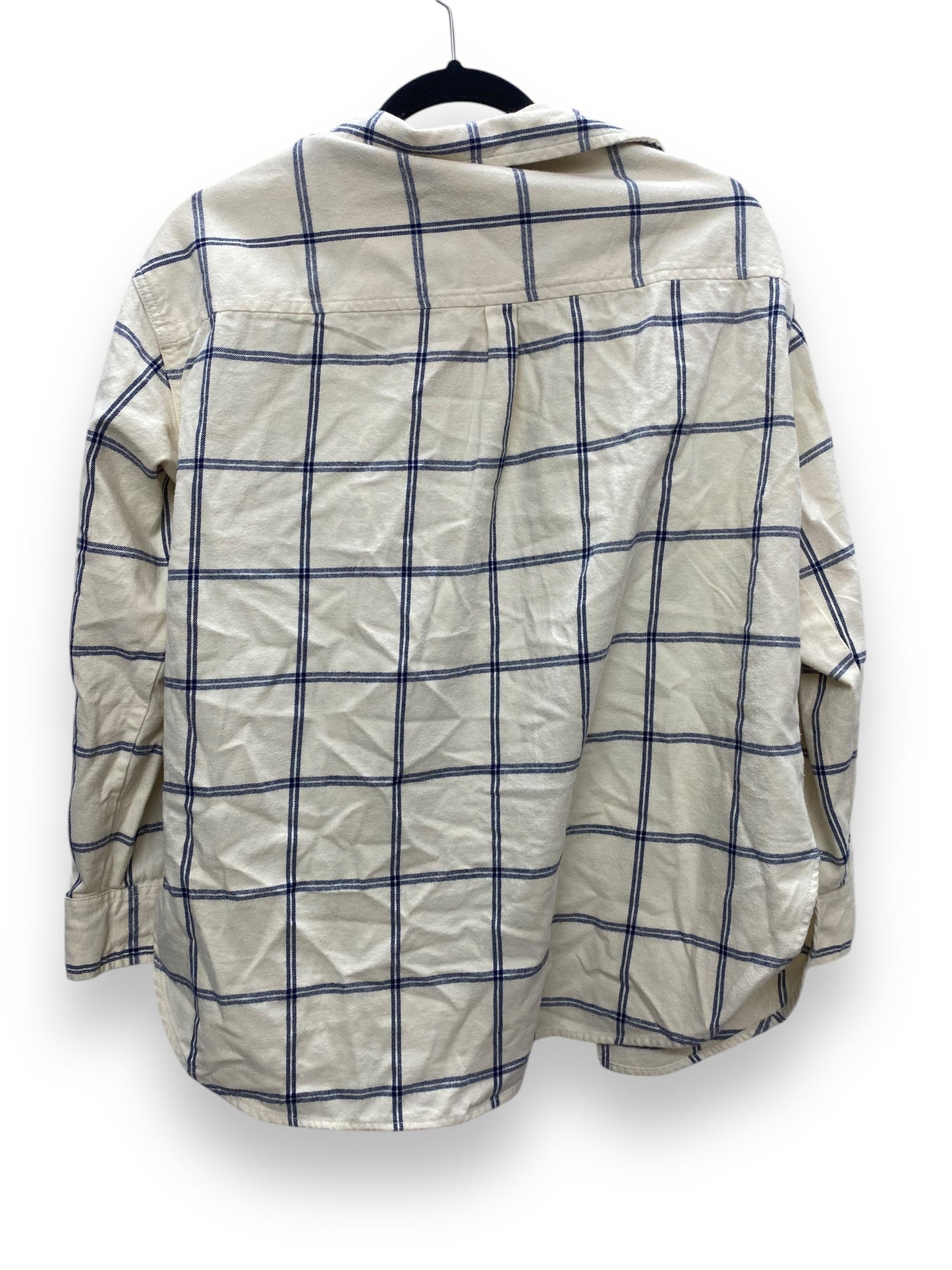 Top Long Sleeve By Universal Thread In Plaid Pattern, Size: M