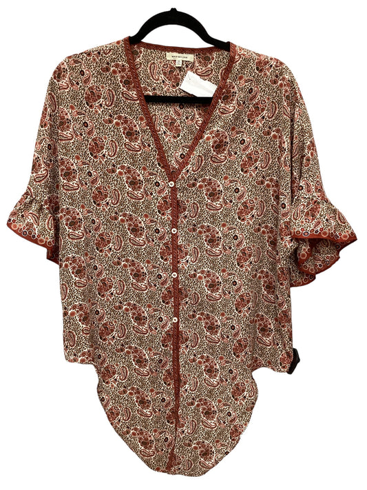 Paisley Print Top Short Sleeve Max Studio, Size M