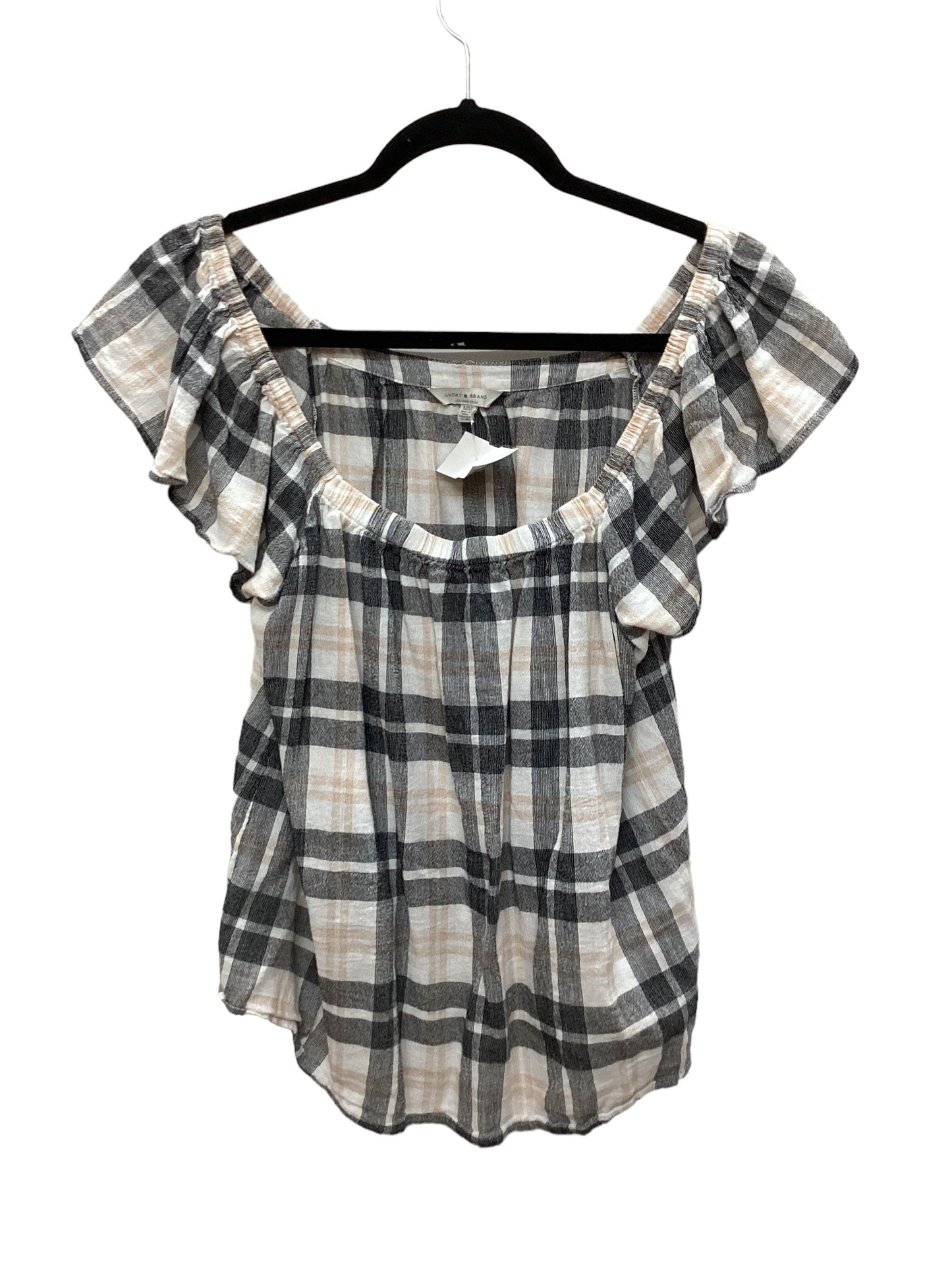 Top Sleeveless By Lucky Brand In Plaid Pattern, Size: M