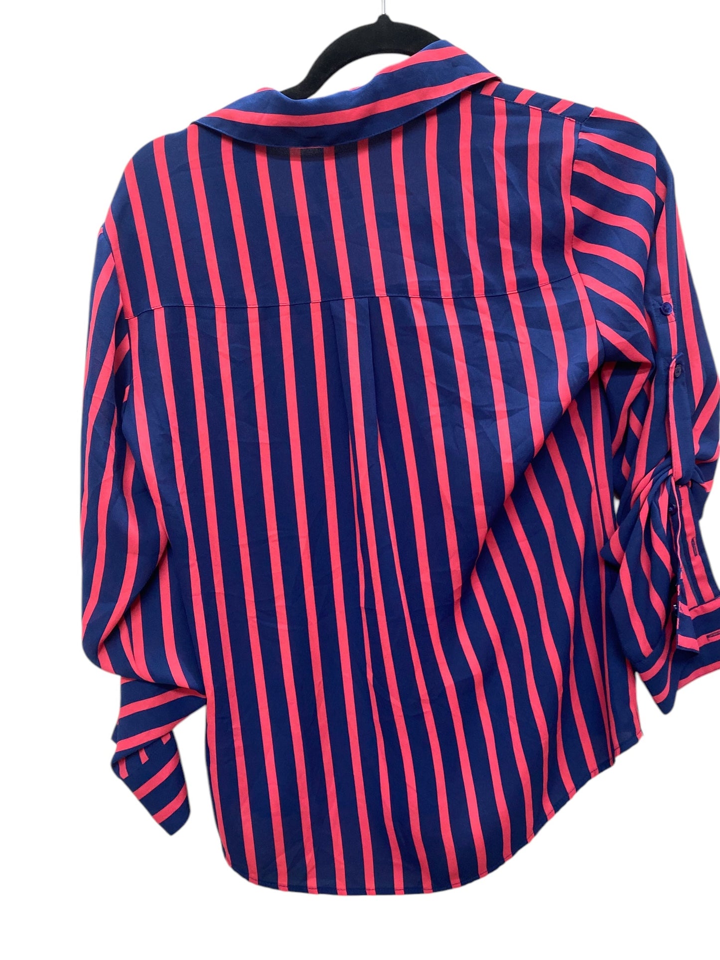 Top Long Sleeve By Express In Blue & Pink, Size: Xs