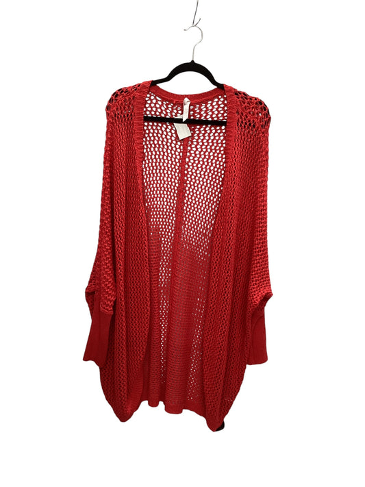 Cardigan By Seven 7 In Red, Size: 1x