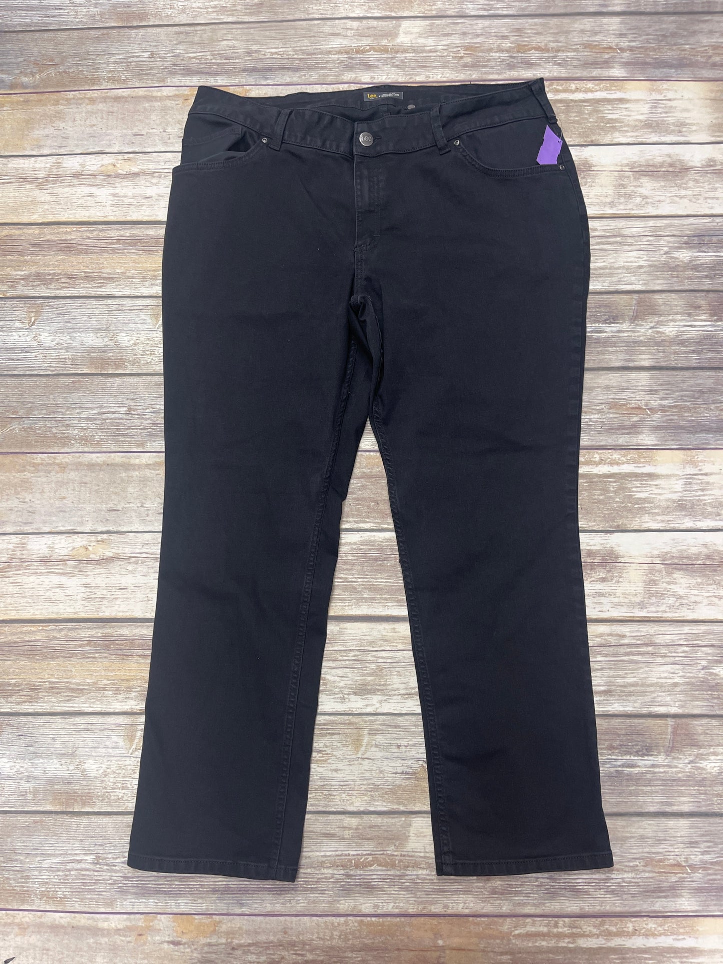 Black Jeans Straight Lee, Size 22